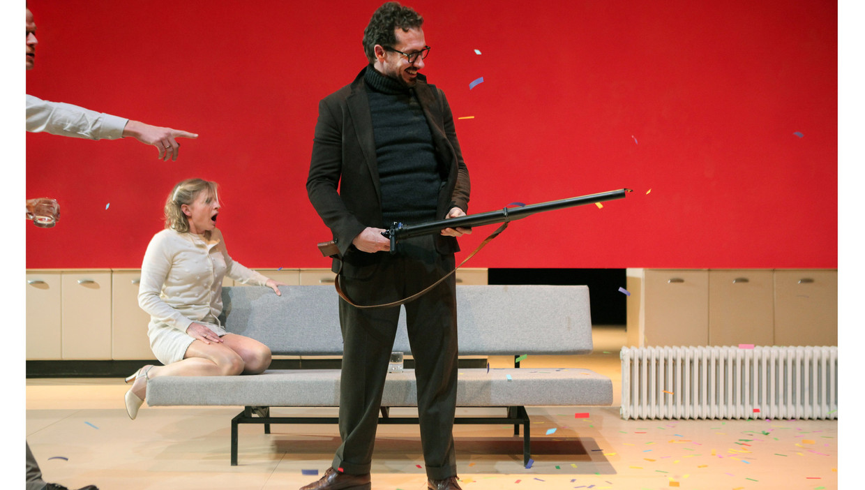 In 'Who's afraid of Virginia Woolf' kan Derwig de vele aspecten van zijn talent kwijt. Beeld Sanne Peper