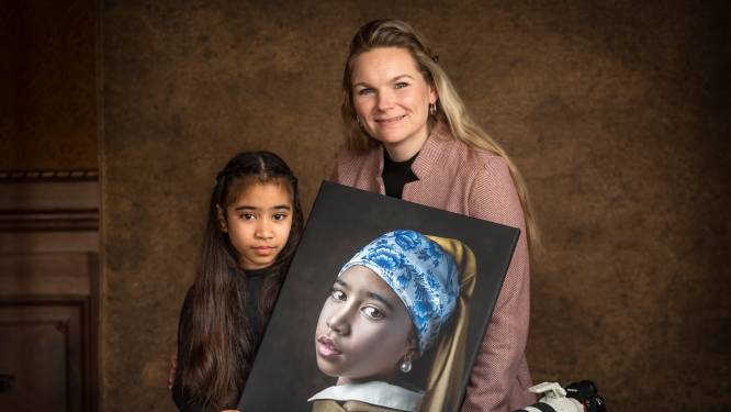 In Het Mauritshuis wordt Yanovah (8) uit Hengelo herkend als Meisje met de parel