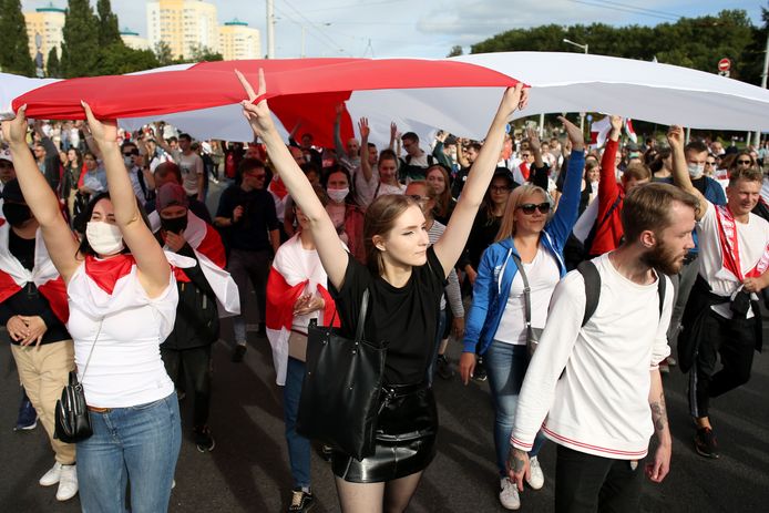 Demonstranten in Minsk.