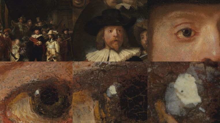 Details van De Nachtwacht Beeld Rijksmuseum