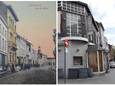 De vroegere Rigoletto, links als afspanning 'Bij Lie uit de Keizer' en rechts het leegstaande gebouw anno 2023.