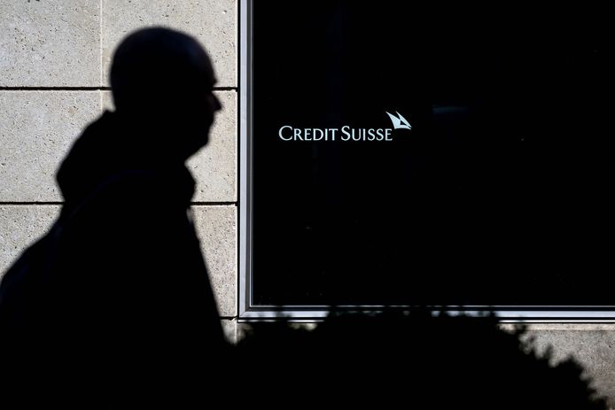 Een vestiging van Credit Suisse bank in Vevey, Zwitserland.