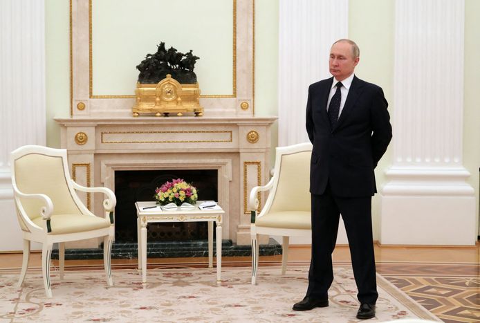 De Russische president Poetin in Moskou.