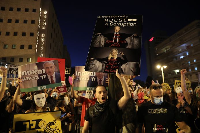 Actievoerders protesteren in Jeruzalem.