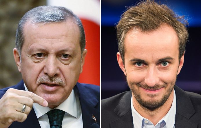 Le président turc Recep Tayyip Erdogan et Jan Böhmermann