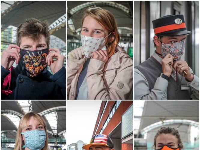 Mondmaskers verplicht op het openbaar vervoer: veel pendelaars met een uniek exemplaar in Leuven station