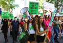 Demonstranten in New York protesteren tegen de ontmanteling van het federale recht op abortus. (24/06/22)