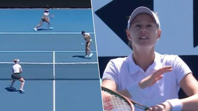 Het protest tegen de umpire dat een Oscar verdient: kijk hoe Riske na sportieve ‘sorry’ over de rooie gaat