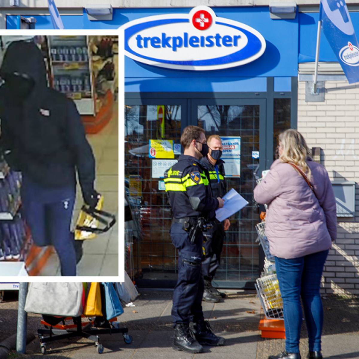 Politie geeft beelden vrij van overvaller op drogisterij Amersfoort die onderweg geld verloor Amersfoort destentor