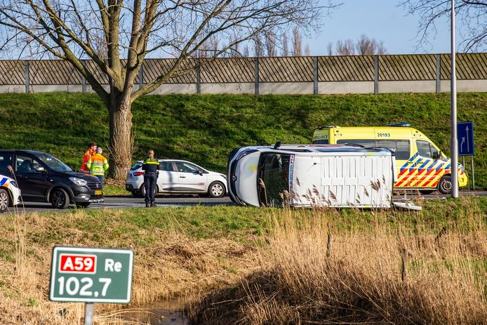 Ongeval knooppunt Hooipolder Raamsdonksveer.