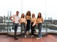 Studenten Simon Cavens, Robine Van Moortel, Coralie De Swaef, Lise Lamot en Noa Rutten.