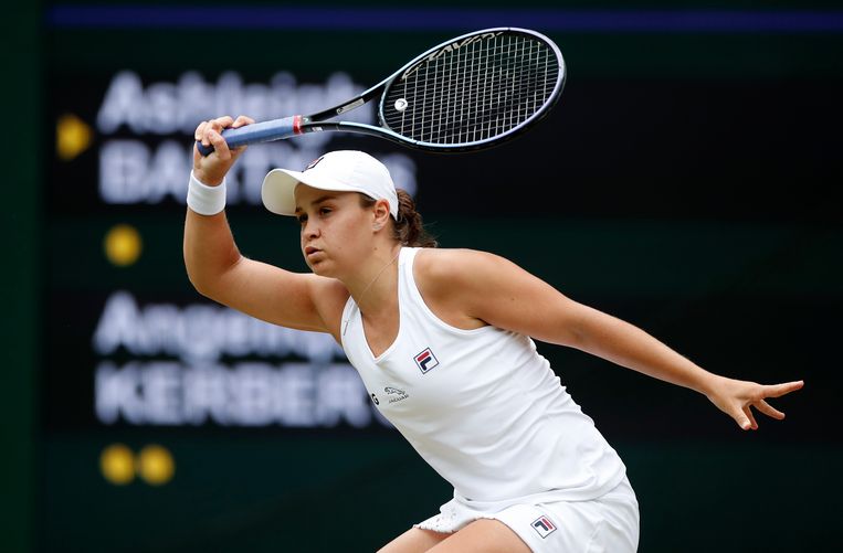 Ashleigh Barty in action during a semifinal match against Angelique Kerber.  image Reuters