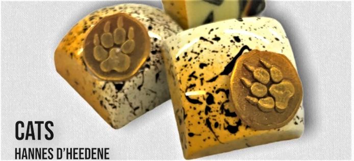 De praline Cats van chocolatier Hannes D'Heedene uit Deerlijk