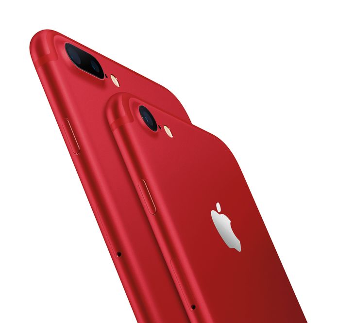 De rode versies van de iPhone 7 en 7 Plus.