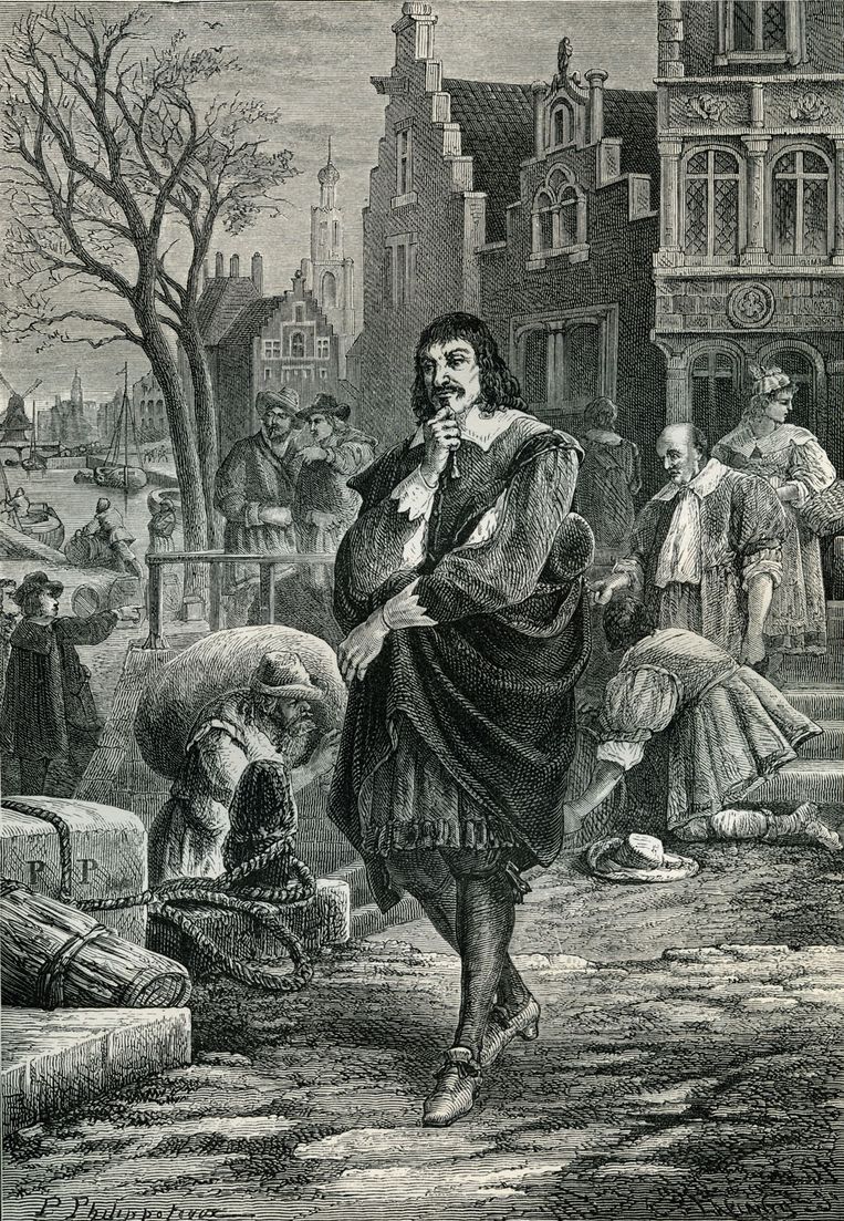 René Descartes in Amsterdam.  Beeld Getty Images