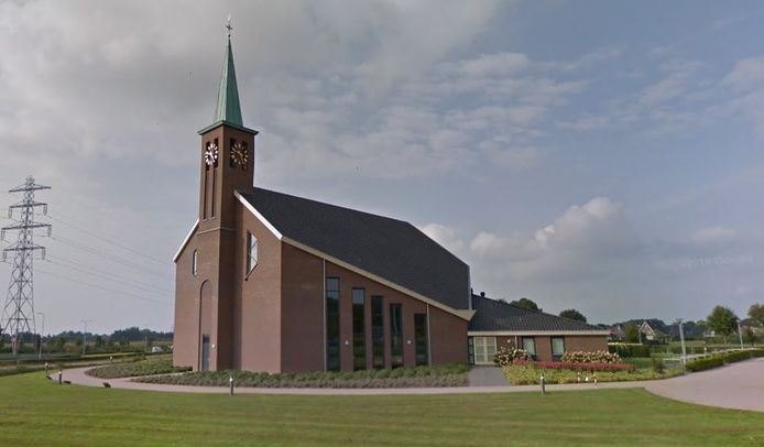De kerk van de Hersteld Hervormde Gemeente aan de rand van de wijk Bijsteren in Putten.
