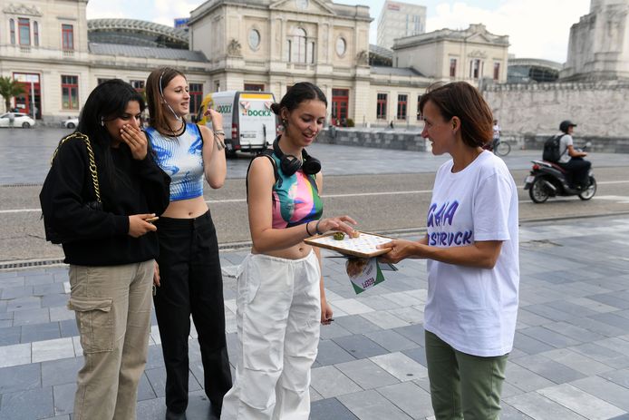 De actie van GAIA op het Martelarenplein in Leuven.