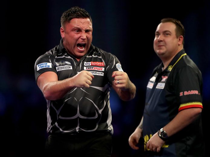 Gerwyn Price en Kim Huybrechts.