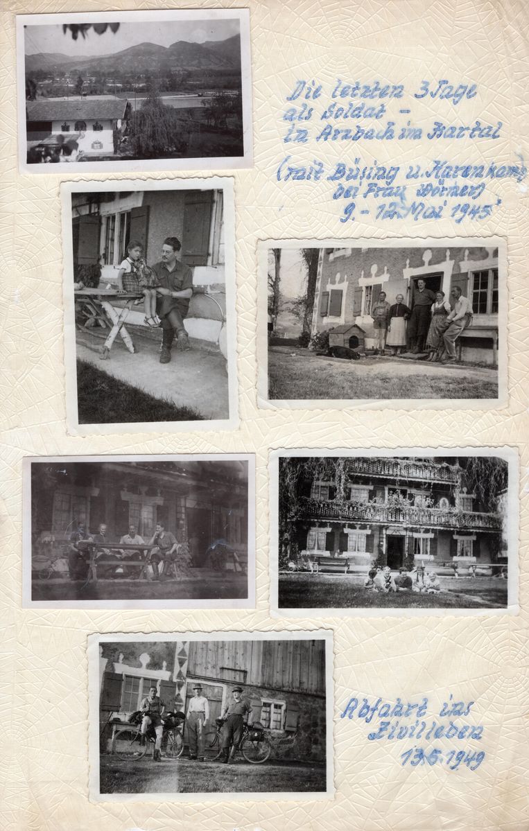 Pagina uit het fotoalbum van Josef Freialdenhoven. Beeld Collectie Robin Gouwswaard/ Stichting Hilversum in de Oorlog.