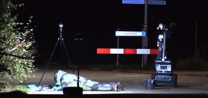 Onderzoek naar het explosieve poeder in Halle.