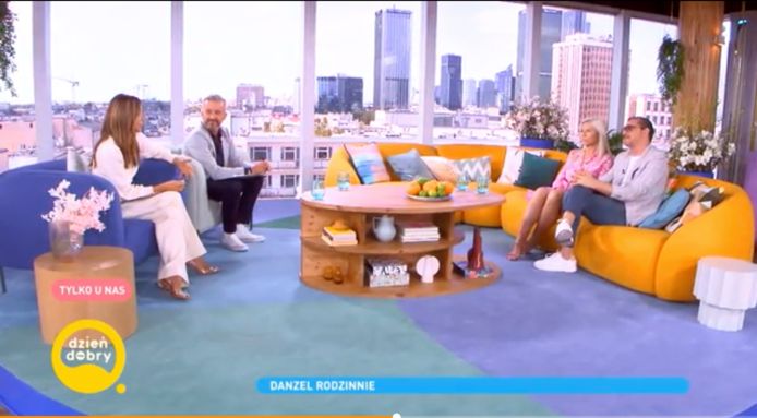 Danzel and his wife Kathleen as guests on 'Dzień Dbory TZN' on the Polish television channel.