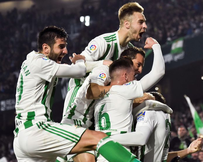 Vreugde bij de spelers van Real Betis.