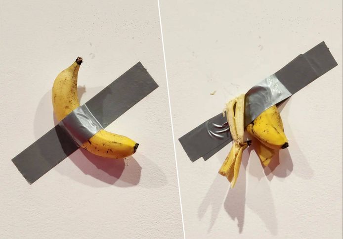La banana di Comedian dell'artista italiano Maurizio Cattelan è stata mangiata la scorsa settimana da uno studente d'arte sudcoreano.