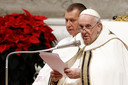 Paus Franciscus tijdens zijn kerstspeech.