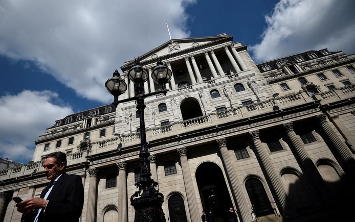 Het hoofdkantoor van Bank of England in Londen