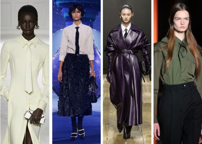 Valentino, Dior, Alexander McQueen en Prada voor herfst-winter 2023.