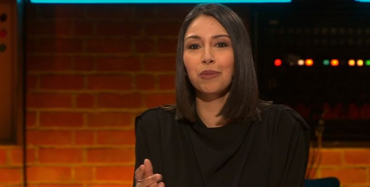 Danira Boukhriss Terkessidis in ‘Vandaag’.  Beeld VRT