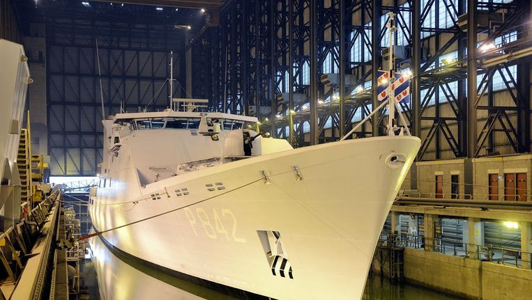 Het patrouilleschip Friesland wordt in dienst gesteld in Den Helder Beeld anp