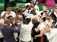 Miami Heat viert feest na he4t bereiken van de NBA-finale.
