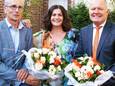 Dirk Van de Velde (links), naast Eglantina Bodurri en Koen Loete. Eglantina volgt hem op in de gemeenteraad.