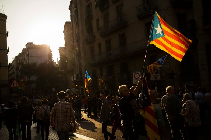 De Catalaanse vlag in Barcelona.