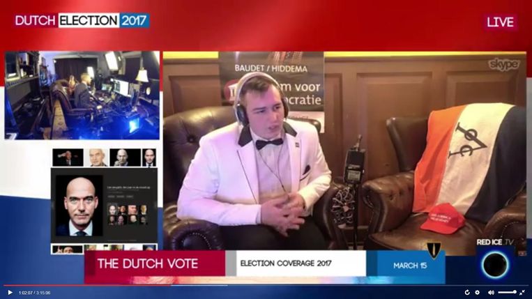 Fausto, in een uitzending tijdens de verkiezingen van 15 maart van dit jaar, uitgezonden door Red Ice. Beeld . 