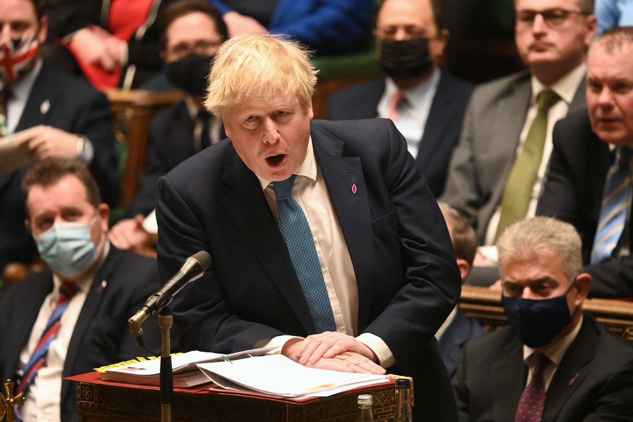 Boris Johnson in het House of Commons in Londen. Beeld EPA