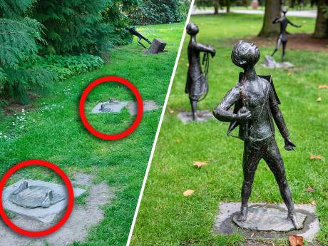 Koperdieven zagen standbeeldjes af in stadspark: ‘Groot verlies voor Apeldoorn’