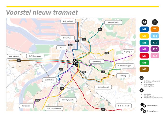 Zó gaat De Lijn het Antwerpse tramnet hertekenen: in de om de 6 minuten een tram, lijn 2, 4 en 7 worden geschrapt | Antwerpen | pzc.nl