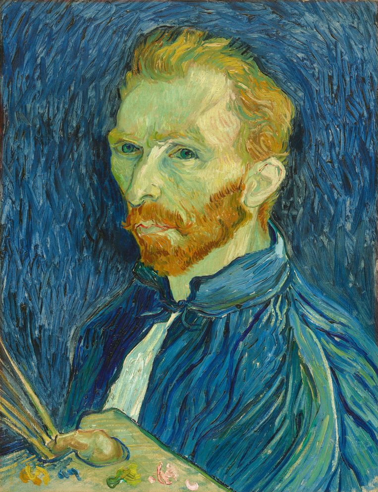Dit zelfportret maakte Van Gogh vermoedelijk  tussen 1 en 10 september 1889. Hij is nog lijkbleek en mager, maar voelde zich hersteld van een psychose. Beeld 