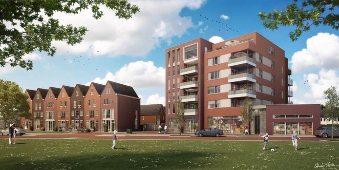 Het project 't Groothuis omvat zeven stadsvilla's en een appartementencomplex.