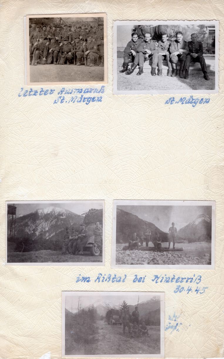 Pagina uit het fotoalbum van Josef Freialdenhoven. Beeld Collectie Robin Gouwswaard/ Stichting Hilversum in de Oorlog.