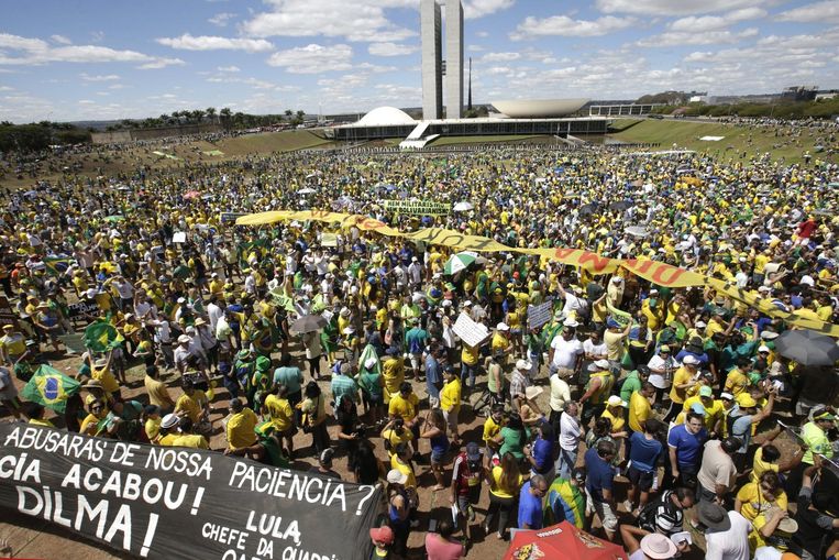 Demonstranten in Brasilia. Beeld epa
