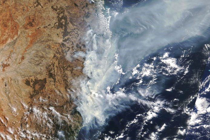 Een satellietbeeld van New South Wales
