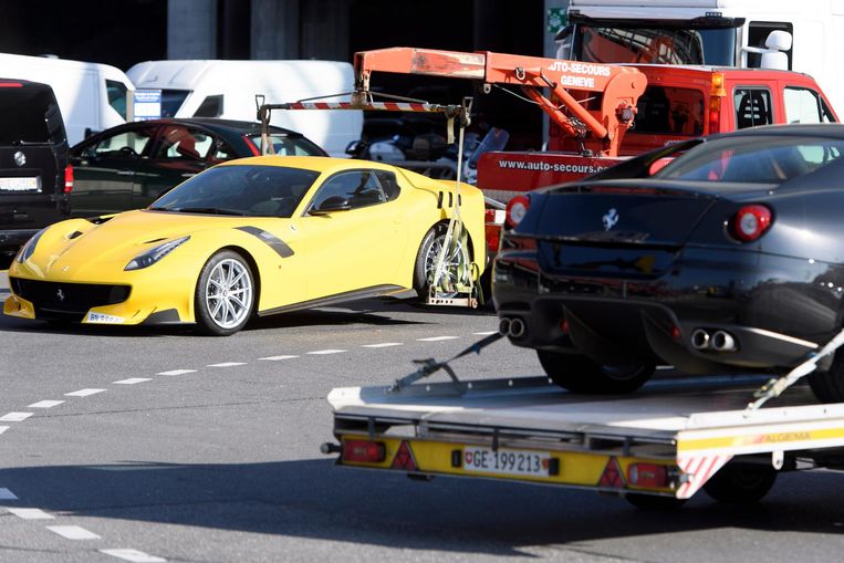 De Ferrari's van Obiang worden in beslag genomen. Beeld afp