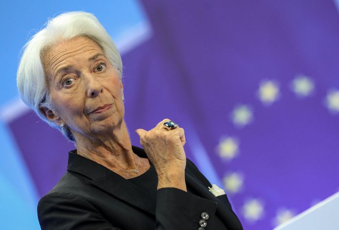 Christine Lagarde, voorzitter van de Europese Centrale Bank (ECB) kondigde een verhoging van de rentevoet aan.