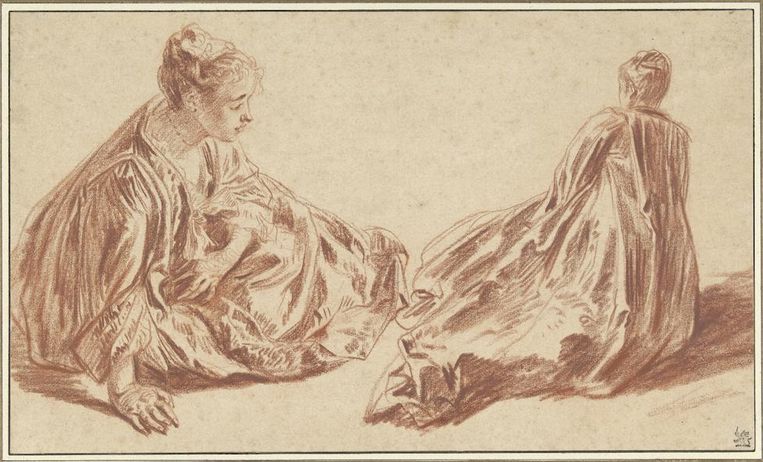 Antoine Watteau: Twee studies van een zittende vrouw, ca.1715-1716. Beeld Collectie Rijksmuseum, Amsterdam