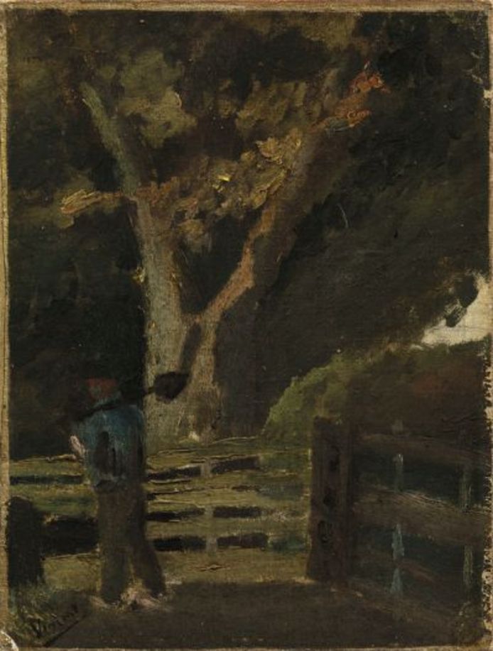 Boer met spade, toegeschreven aan Vincent van Gogh