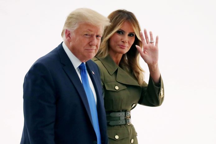 Donald en Melania Trump in augustus 2020.
