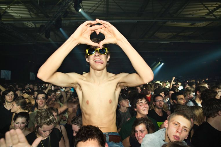 ‘I love techno’ in 2008. Beeld Alex Vanhee